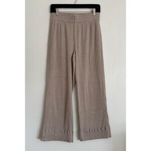 Tan Everlane High Waisted Ribbed Organic Cotton Cropped Pants M